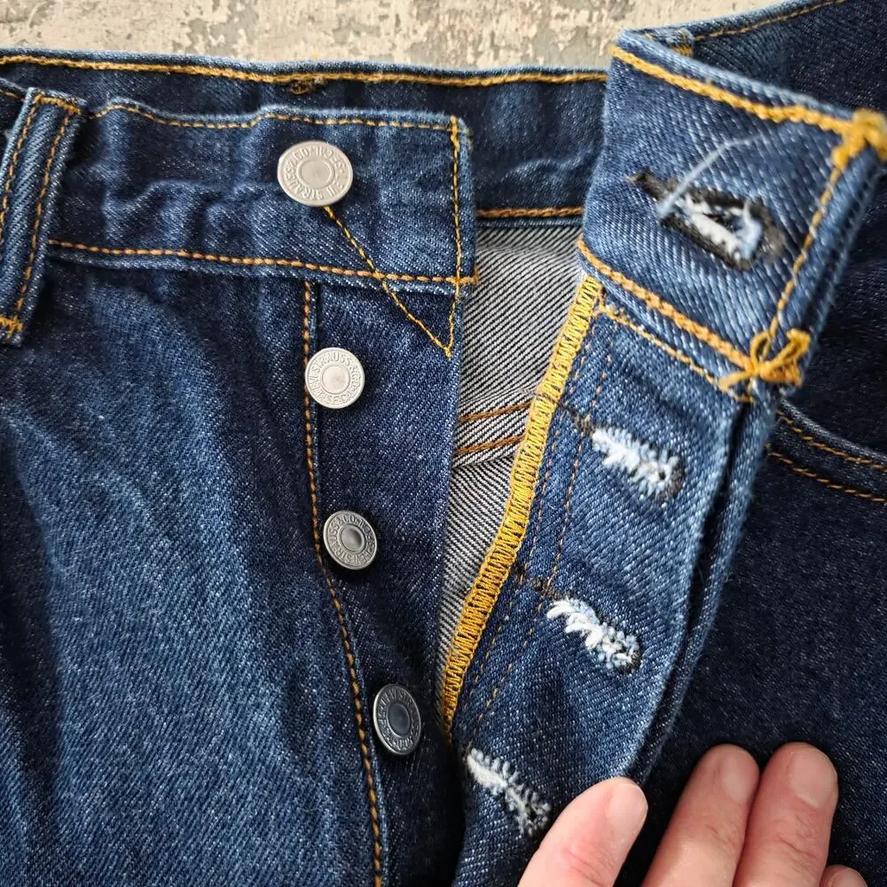Levi's 501 Button Fly Dark Wash Jeans Men's 34x32